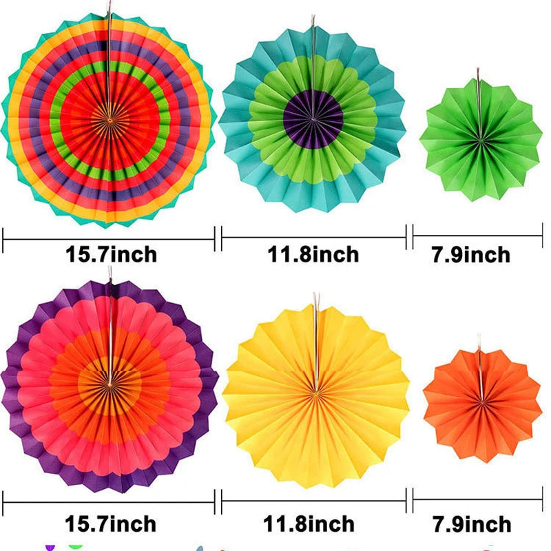 28Pcs Birthday Decorations,Hanging Paper Fans,Hanging Swirl,Polka Dot String,Pom Poms Flowers,Happy Birthday Banner Decor Party