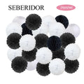 Baby Boy Girl 1st Birthday Party Favor Pink White Set Round Paper Ball Lantern Folding Baptism Wedding Decor Honeycomb Pompom