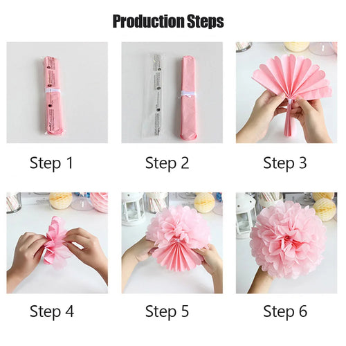 1. Geburtstag Party Deko Set | Papierlaterne, Pompom & Wabenbälle Rosa Weiß