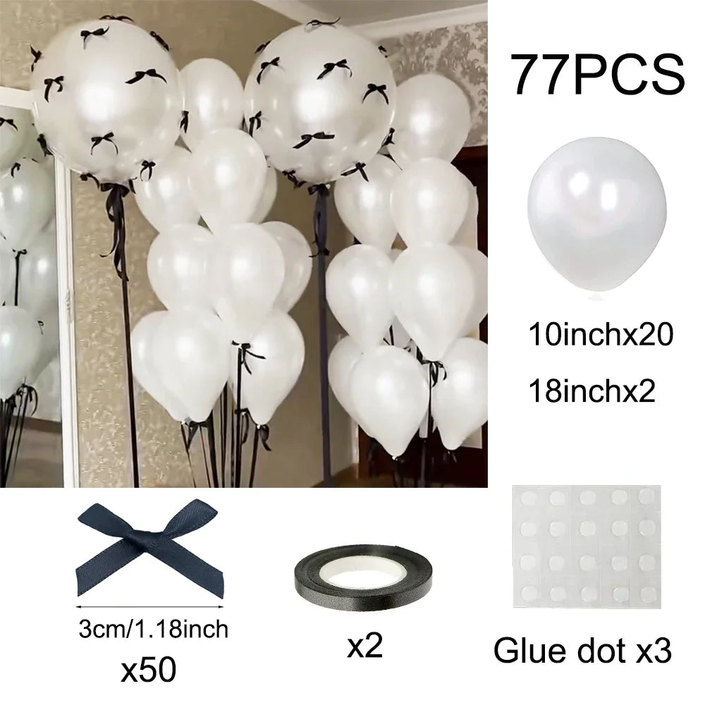 Schleifenballon Set aus Latex – Runde Ballons mit Mini-Schleife | Geburtstag, Hochzeit & Babyparty