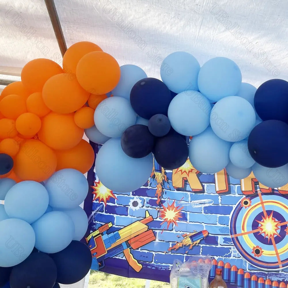 40er Luftballon-Set Orange & Blau – 25cm Latexballons für Geburtstag & Babyparty