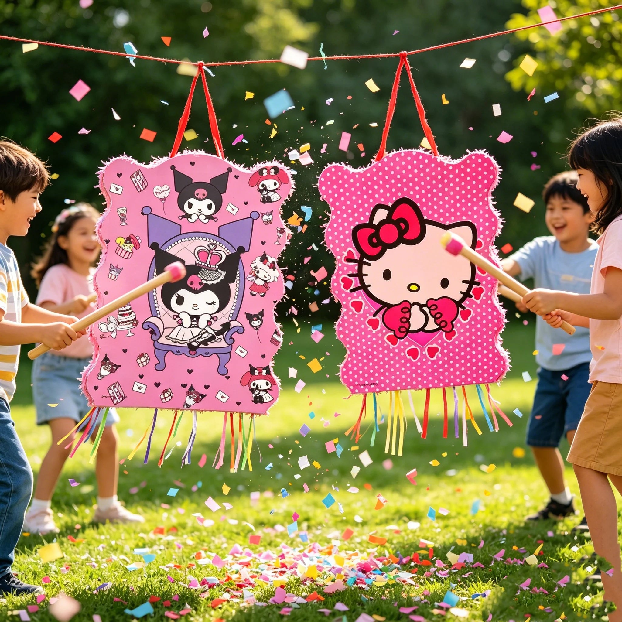 Cartoon Kittys Party Pinata Kids Happy Birthday Partys Game Decoration Baby Shower Supplies Kids Toys