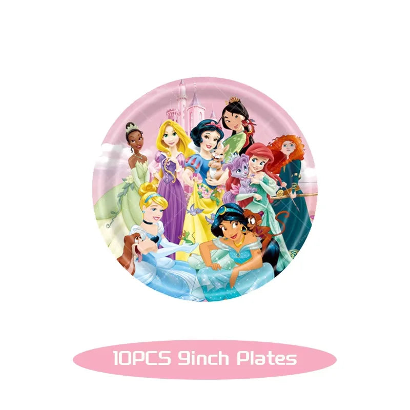 Princess Birthday Party Decorations Candy Gift Boxes Pink Princes Balloons Stickers Tableware Set Backdrop Party Favors Birthday