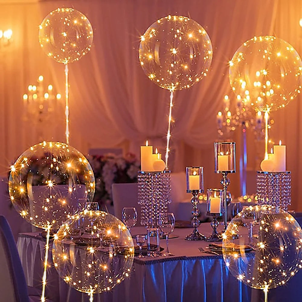 6 Led Luminous Transparent Balloons for Weddings, Birthdays, Bachelor Party (Battery Not Included), Valentine's Day, Anniversary