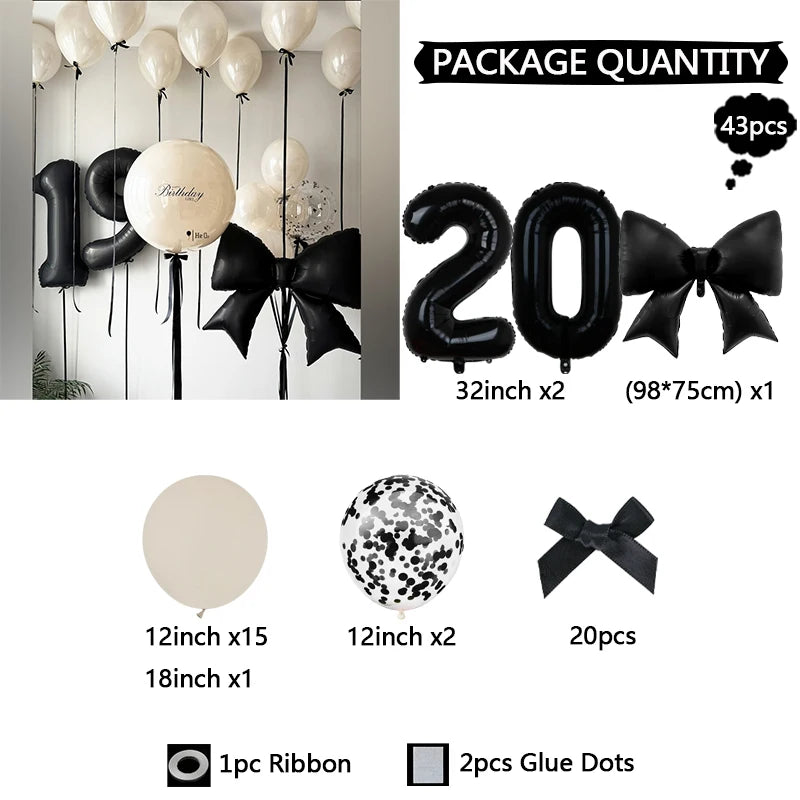 Schleifenballon Set 32 Zoll – Latexballons mit Schleife für Geburtstag, Hochzeit & Babyparty