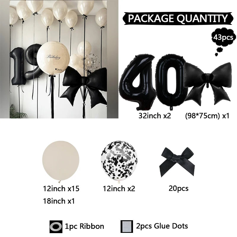 Schleifenballon Set 32 Zoll – Latexballons mit Schleife für Geburtstag, Hochzeit & Babyparty