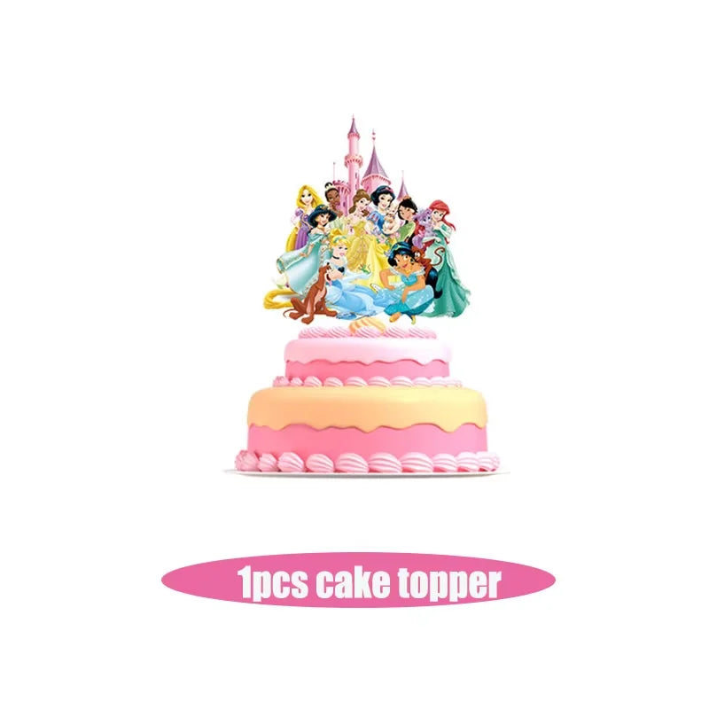 Princess Birthday Party Decorations Candy Gift Boxes Pink Princes Balloons Stickers Tableware Set Backdrop Party Favors Birthday