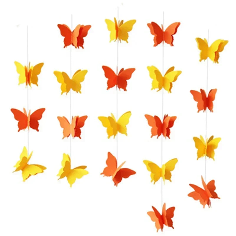 3D Schmetterling Papiergirlande – Bunte Wimpelkette für Geburtstag & Party | 2m