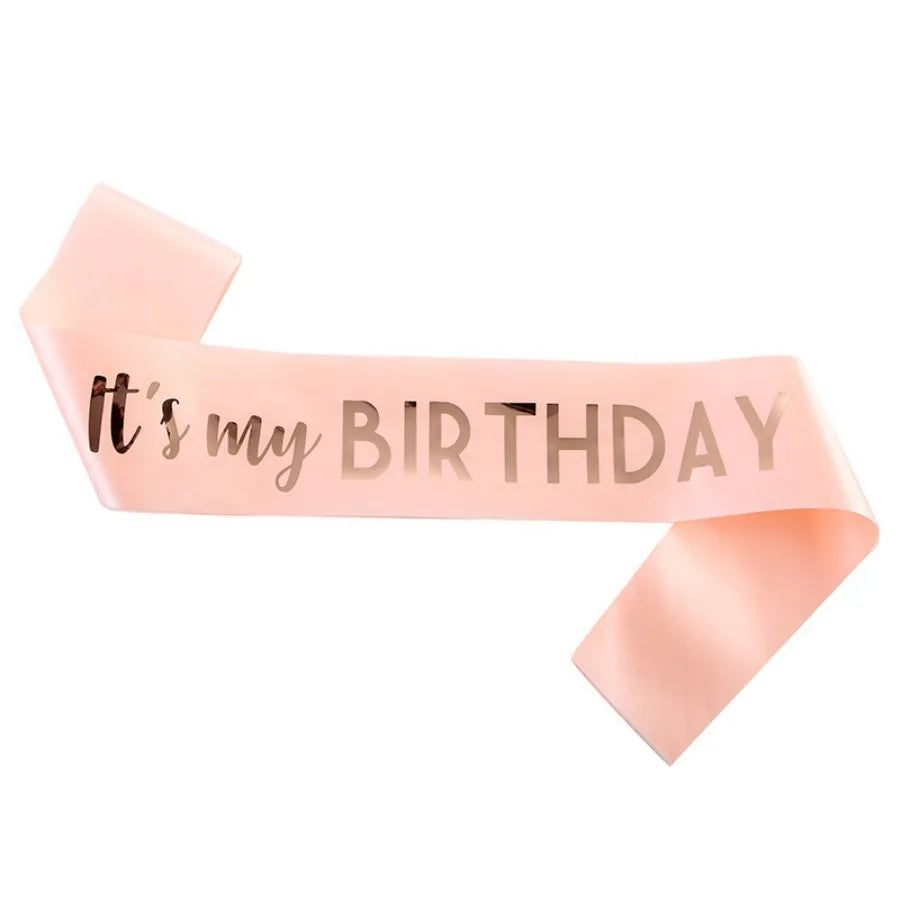 It's My Birthday Party Decoration with Strap, Etiquette Strap, Color Ding Cloth, Hot Stamped Belt, Ribbon