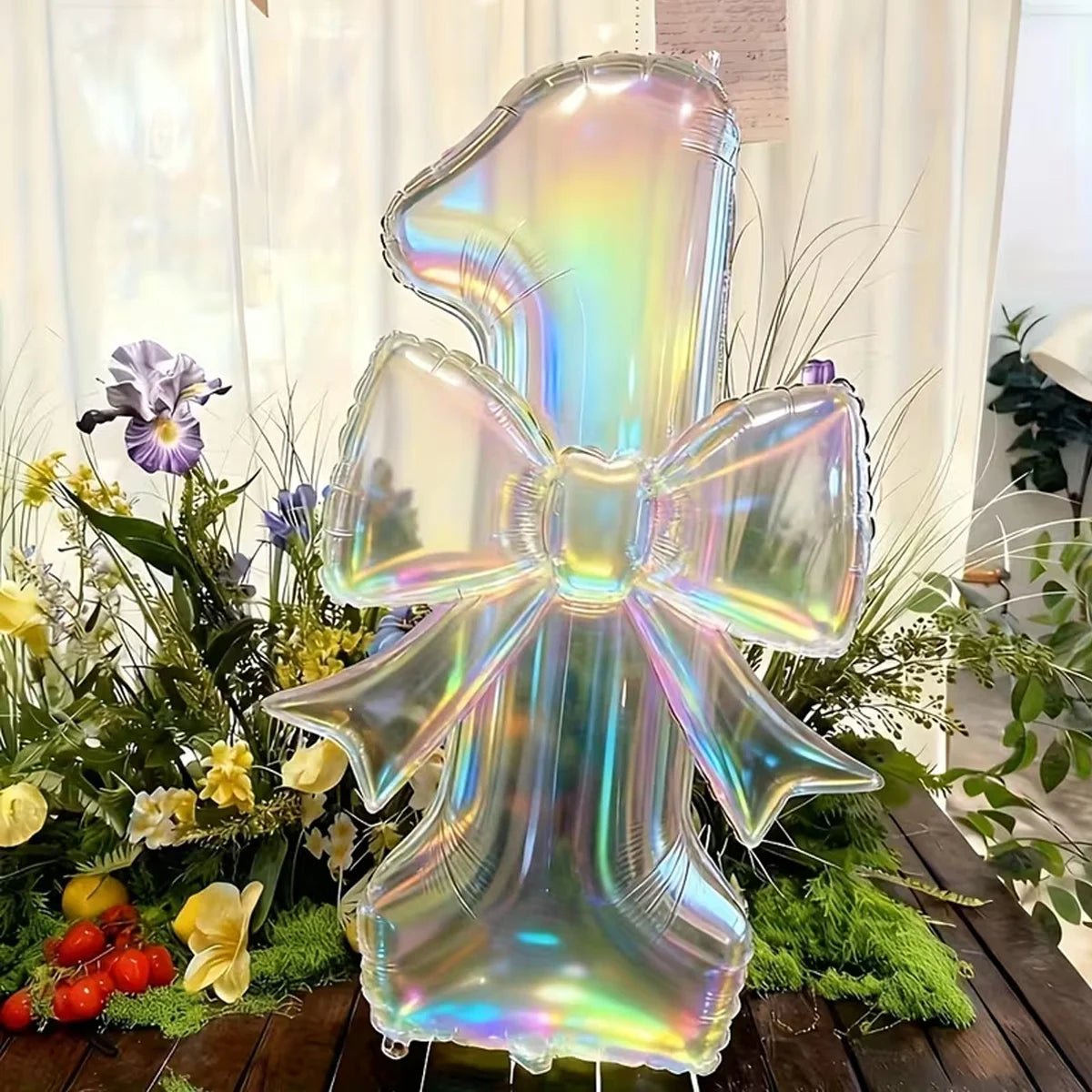 2er-Set Transparente Zahlenballons 0–9 mit Schleife – Geburtstag & Party Deko