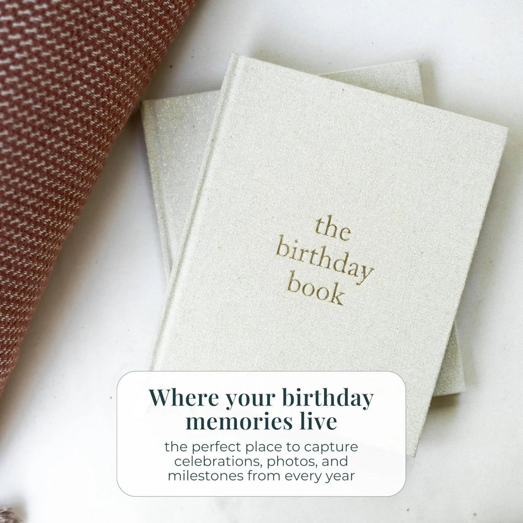 Birthday Memory Book- Elegant Birthday Journal - Baby Journal to Record Milestones, Photos, Letters & More - Baby Memory Gift