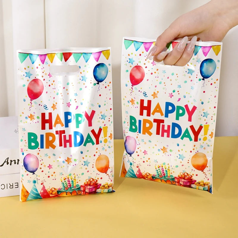 10/20/50pcs Birthday Party Candy Gift Bags Birthday Balloons Hand Bags Happy Birthday Party Decorations Kids Adults Favors Gifts