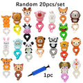 20Pcs Cute Wrist Balloon for Birthday Party Decoration Rabbit Bear Cartoon Animal Balloon Pink Children's Toys Baby Shower