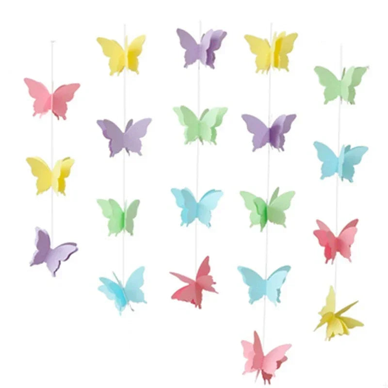 3D Schmetterling Papiergirlande – Bunte Wimpelkette für Geburtstag & Party | 2m