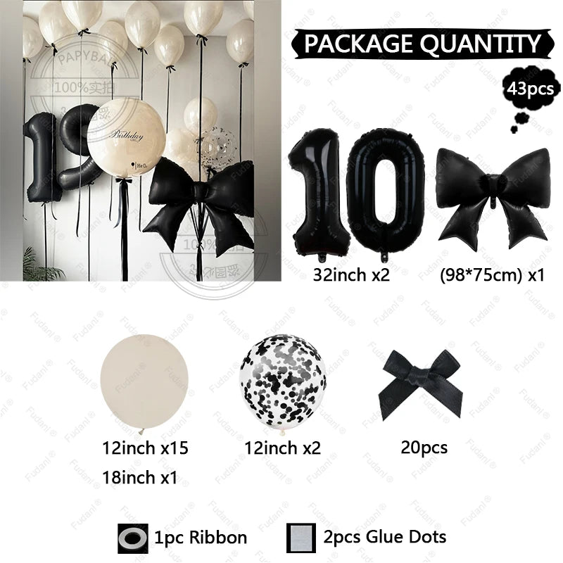 Schleifenballon Set 32 Zoll – Latexballons mit Schleife für Geburtstag, Hochzeit & Babyparty