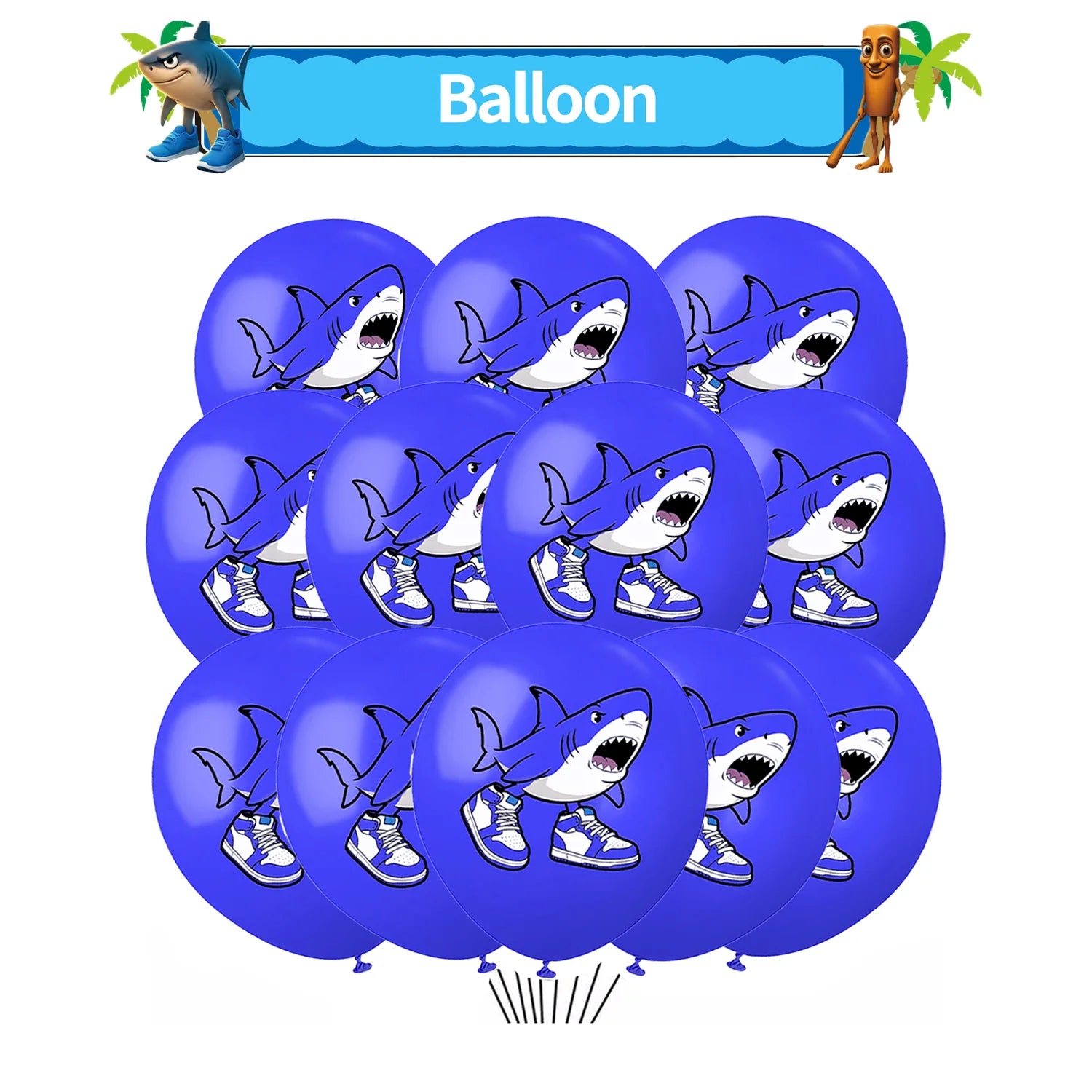 Italian Brainrot Balloons Happy Birthday Tung Tung Sahur Tralalelo Balloons Party Decor Disposable Tableware Cake Topper Toy ﻿