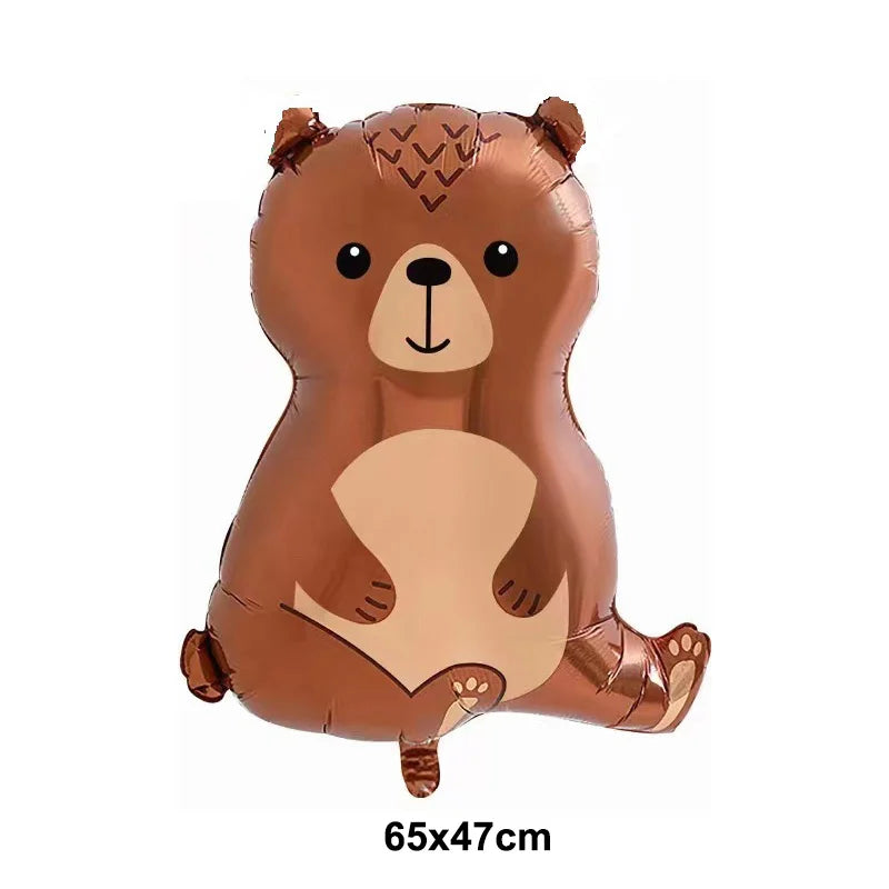Woodland Animal Balloons Woodland Themed Baby Shower Birthday Fall Party Decor Fox Deer Tiger Bear Forest Animal Mylar Balloon
