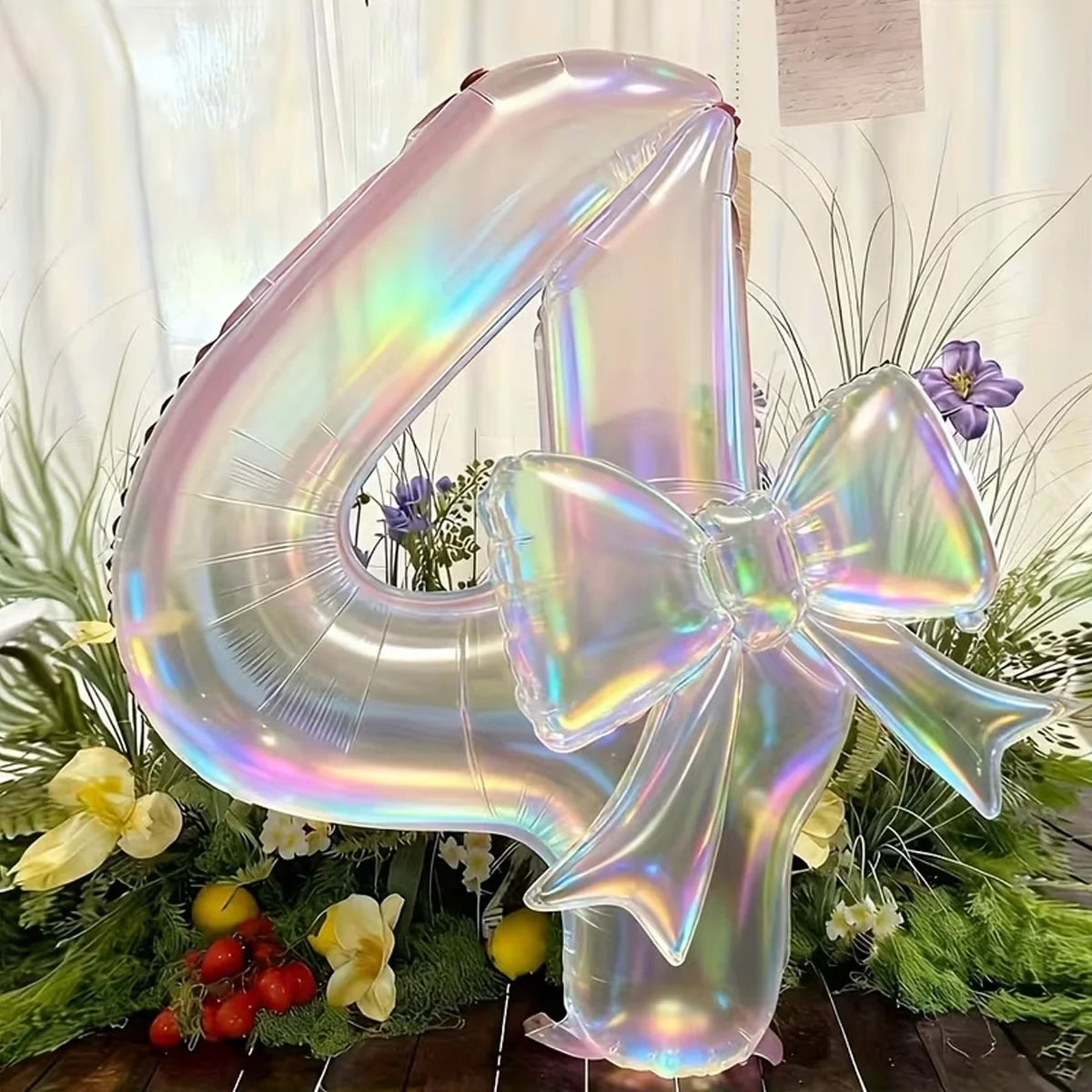 2er-Set Transparente Zahlenballons 0–9 mit Schleife – Geburtstag & Party Deko