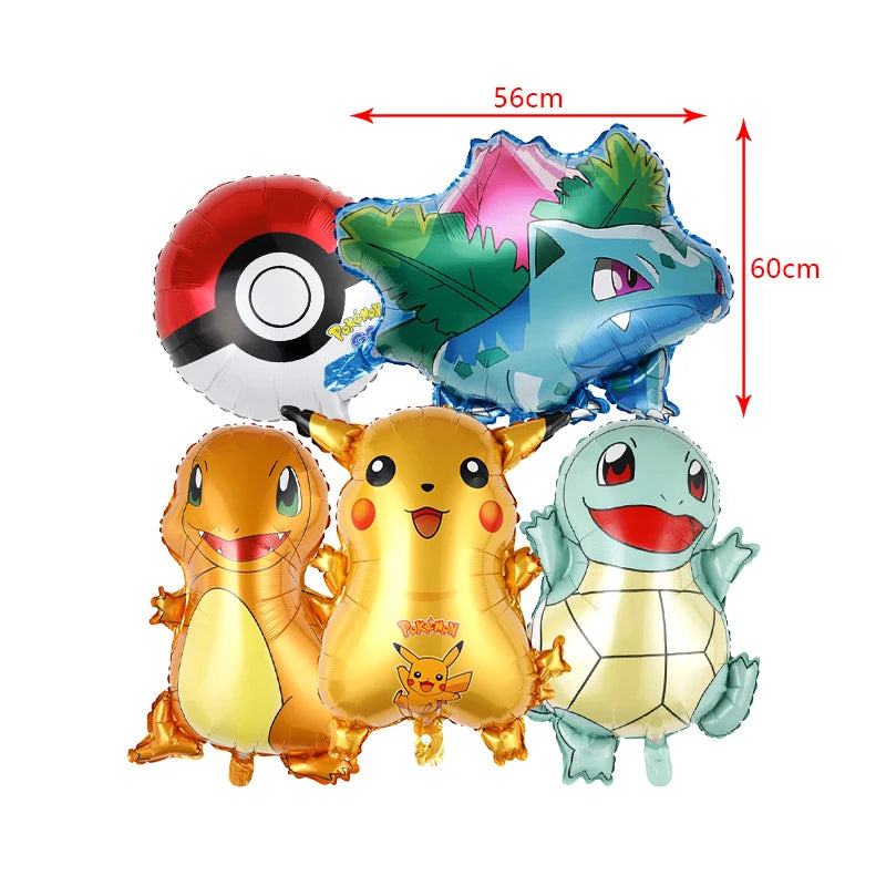 Pokemon Birthday Party Decoration New Ligntning Pikachu Balloon Kid Event Supplies Disposable Tableware Banner Backdrop Plate