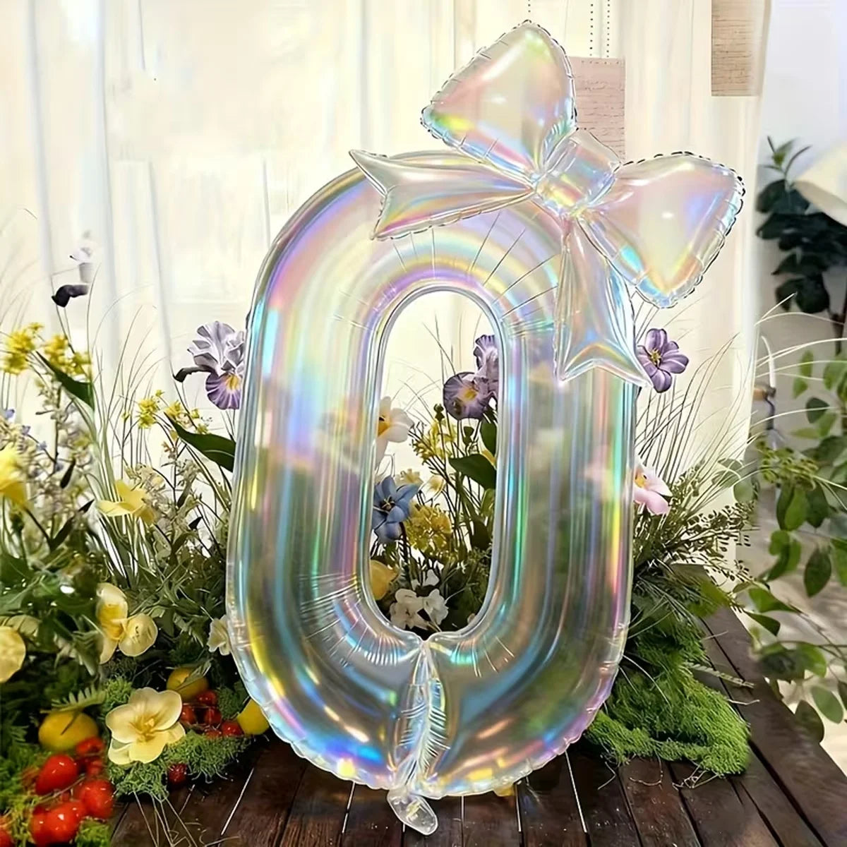2er-Set Transparente Zahlenballons 0–9 mit Schleife – Geburtstag & Party Deko
