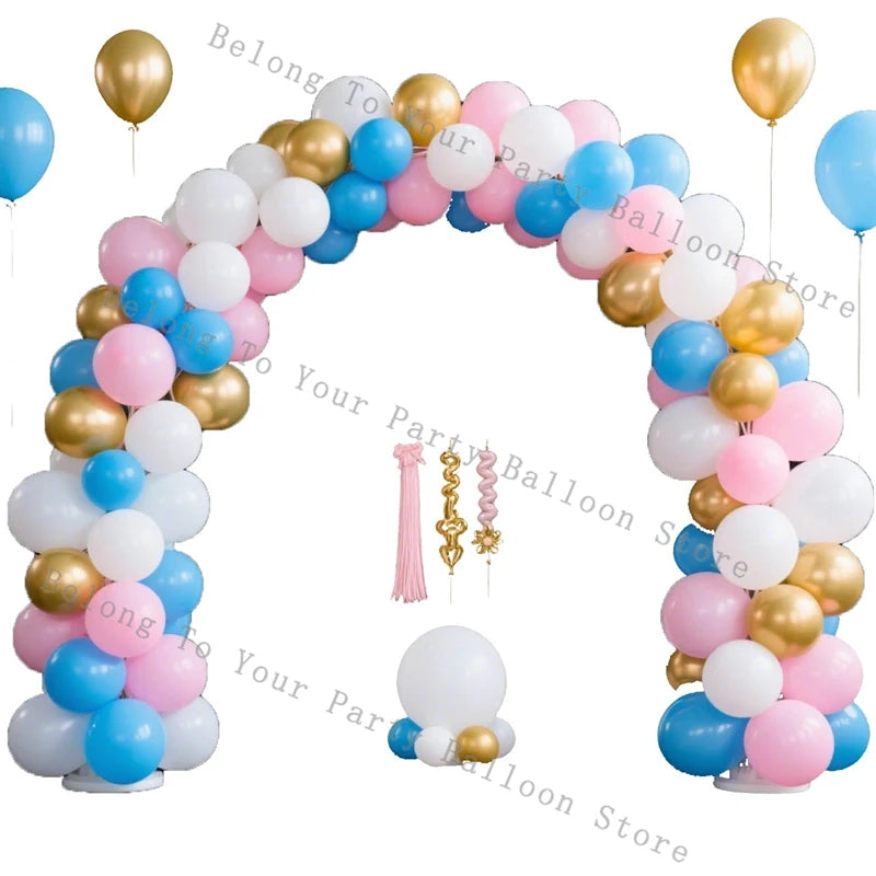Baby Baptism Balloon Garland Daisy Flower Foil Helium Balloon Arch Kit Gender Reveal Decorations Pink Blue Birthday Party Decor