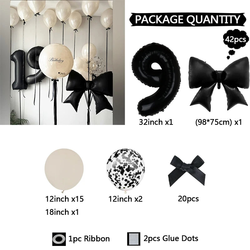 Schleifenballon Set 32 Zoll – Latexballons mit Schleife für Geburtstag, Hochzeit & Babyparty