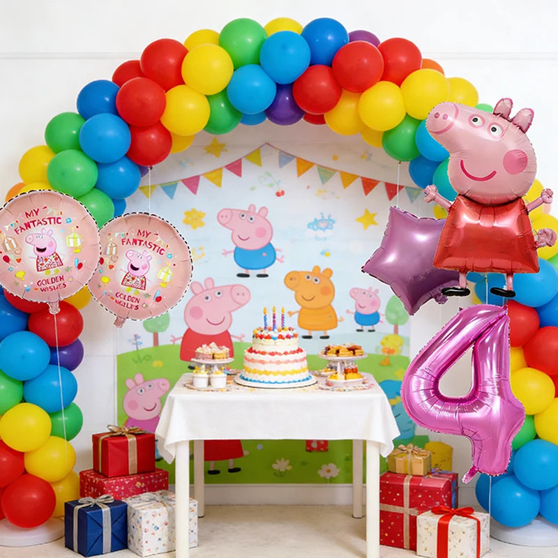 Peppa Pig Children Birthday Decorations Party Balloons Kawaii Cartoon Party Supplies Baby Shower Decorations Gender Reveal