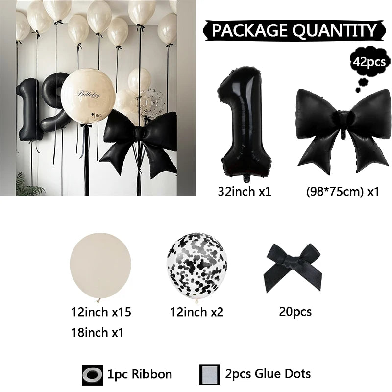 Schleifenballon Set 32 Zoll – Latexballons mit Schleife für Geburtstag, Hochzeit & Babyparty