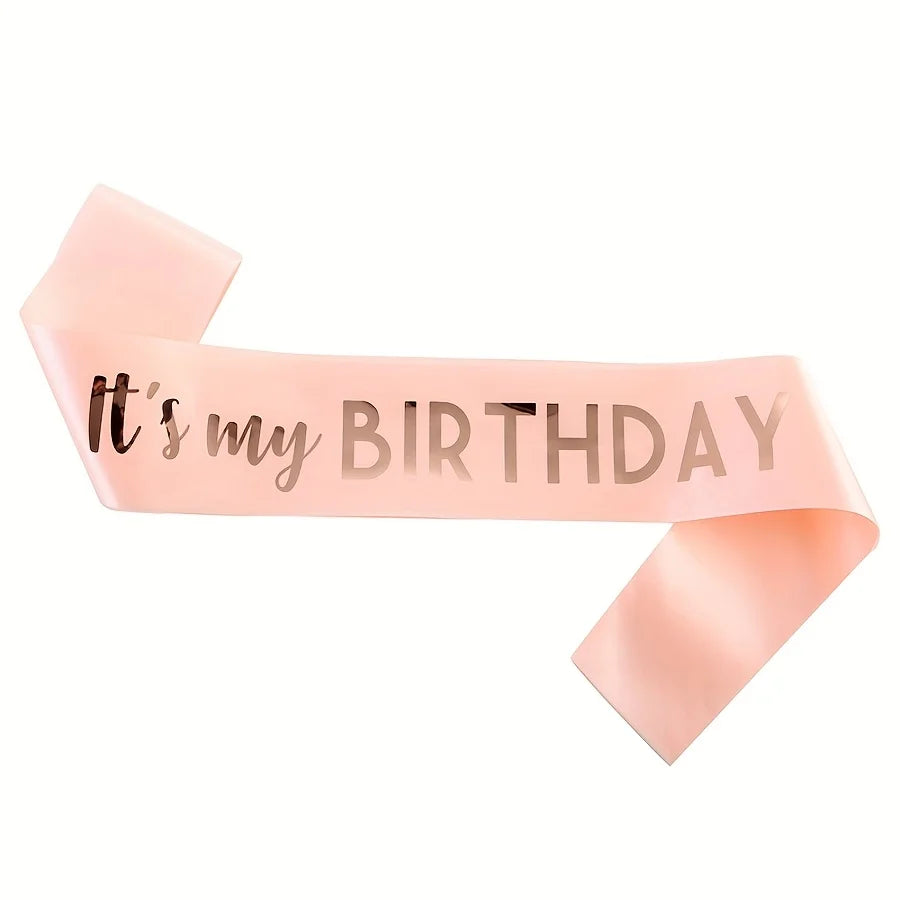 It's My Birthday Party Decoration with Strap, Etiquette Strap, Color Ding Cloth, Hot Stamped Belt, Ribbon