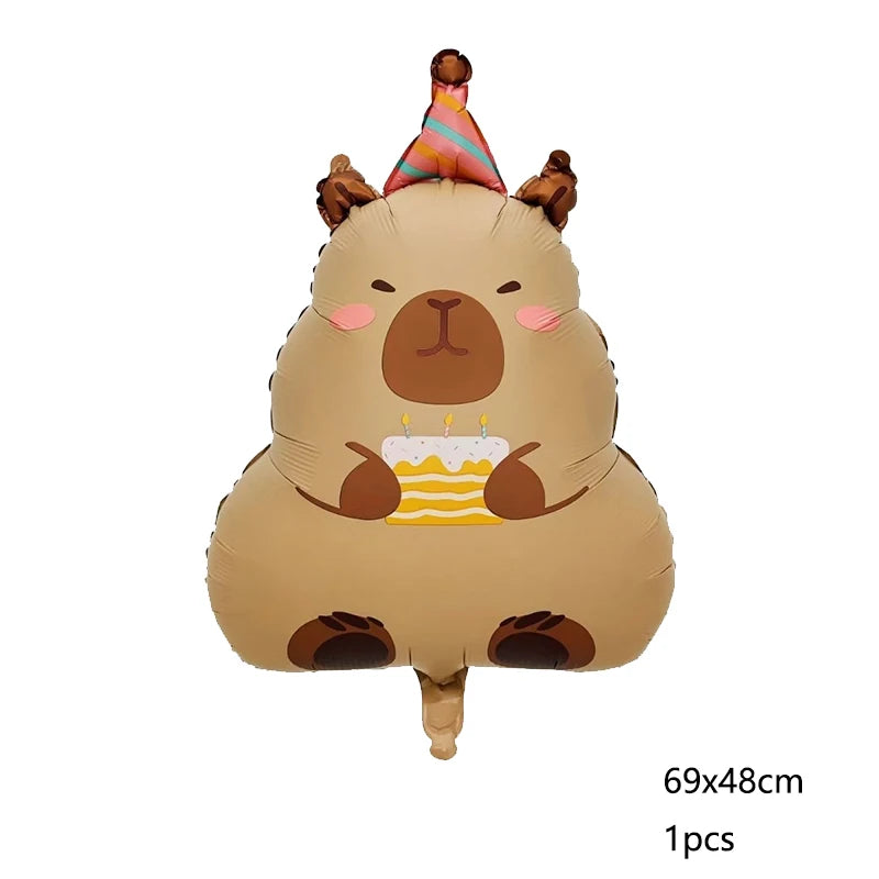 Cute Cartoon Capybara Balloon Capybara Birthday Party Decorations Caramel Foil Number Baby Shower Globos Gift Toys
