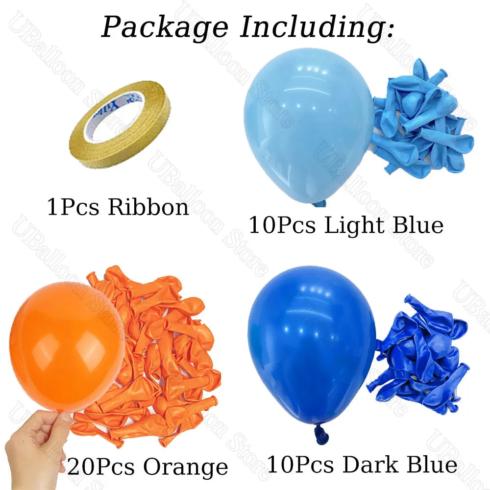 40er Luftballon-Set Orange & Blau – 25cm Latexballons für Geburtstag & Babyparty