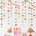 Irisierender Geburtstags-Wimpel & Sterngirlande – Rosegold & Regenbogen | 1. bis 60. Geburtstag