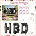 16 inch Black Letter Happy Birthday Set Pink Bow Decoration Festival Party Supplies Children Adult Surprise Gift Photo Props