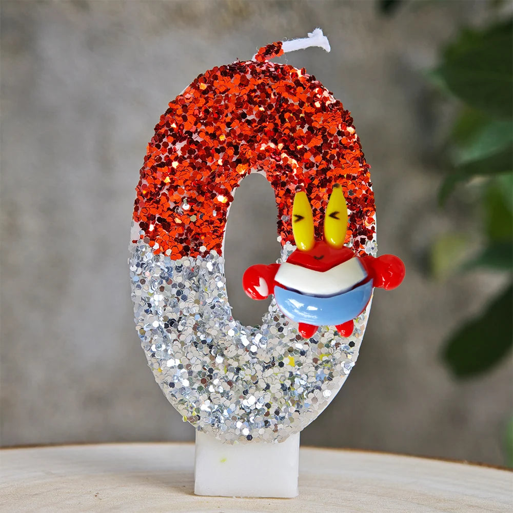 Cartoon SpongeBob Birthday Party Candles Set Cute Cake Topper Decorations for Baby Shower Birthday Cake Decor Accessories