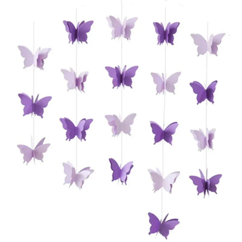 3D Schmetterling Papiergirlande – Bunte Wimpelkette für Geburtstag & Party | 2m