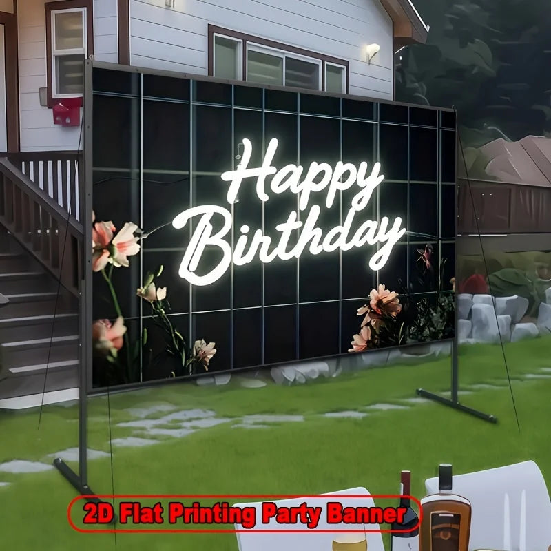 A neon sign for "Happy Birthday", suitable for home decoration, photography, weddings, birthdays, and Valentine's Day.
