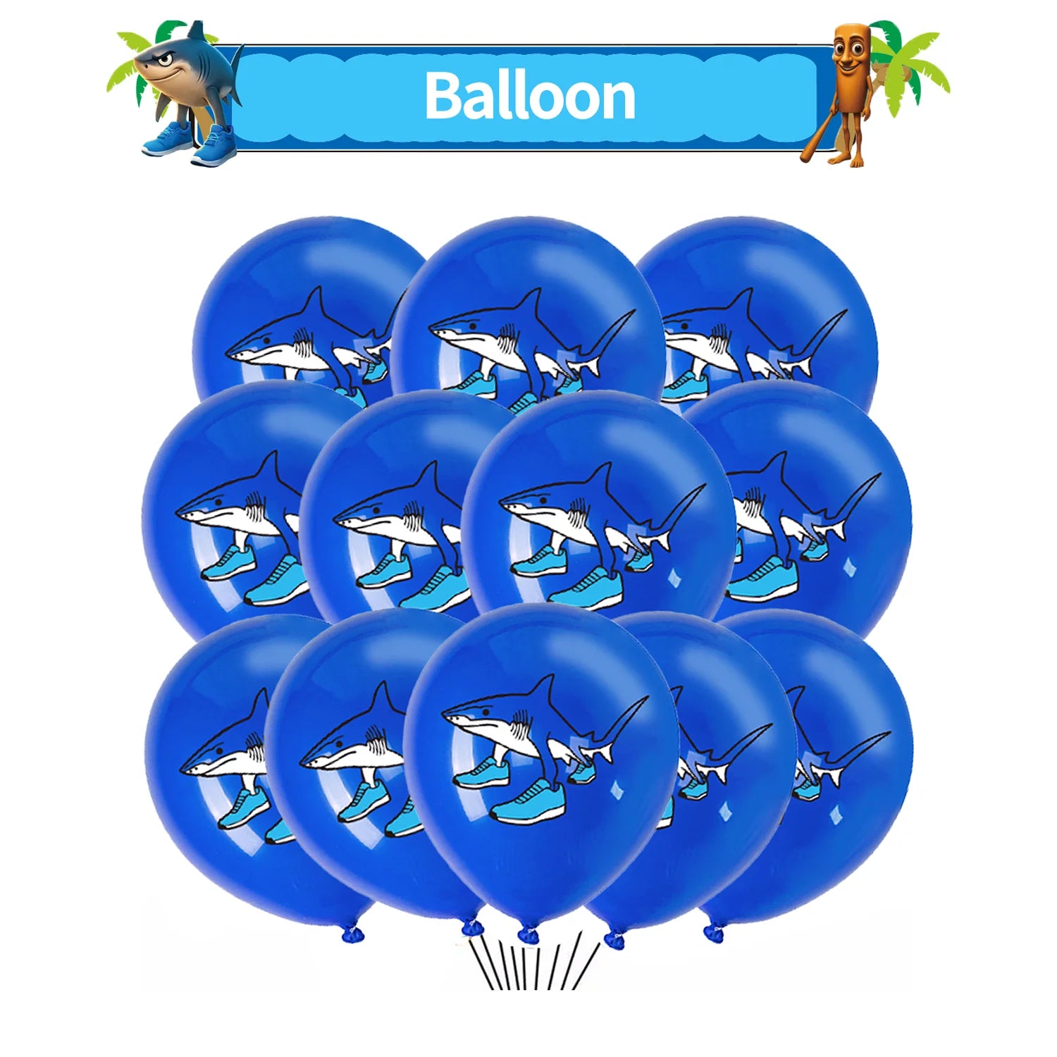 Italian Brainrot Balloons Happy Birthday Tung Tung Sahur Tralalelo Balloons Party Decor Disposable Tableware Cake Topper Toy ﻿