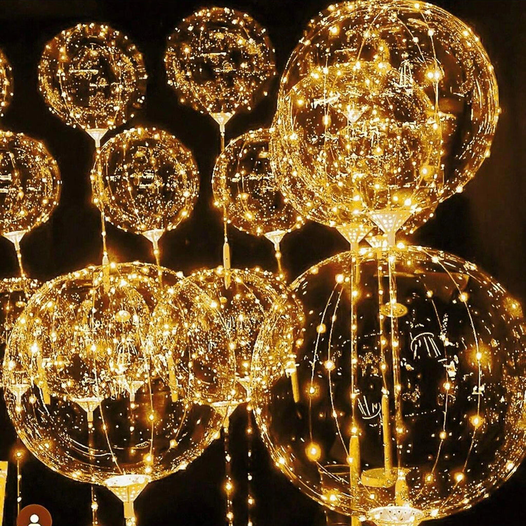6 Led Luminous Transparent Balloons for Weddings, Birthdays, Bachelor Party (Battery Not Included), Valentine's Day, Anniversary