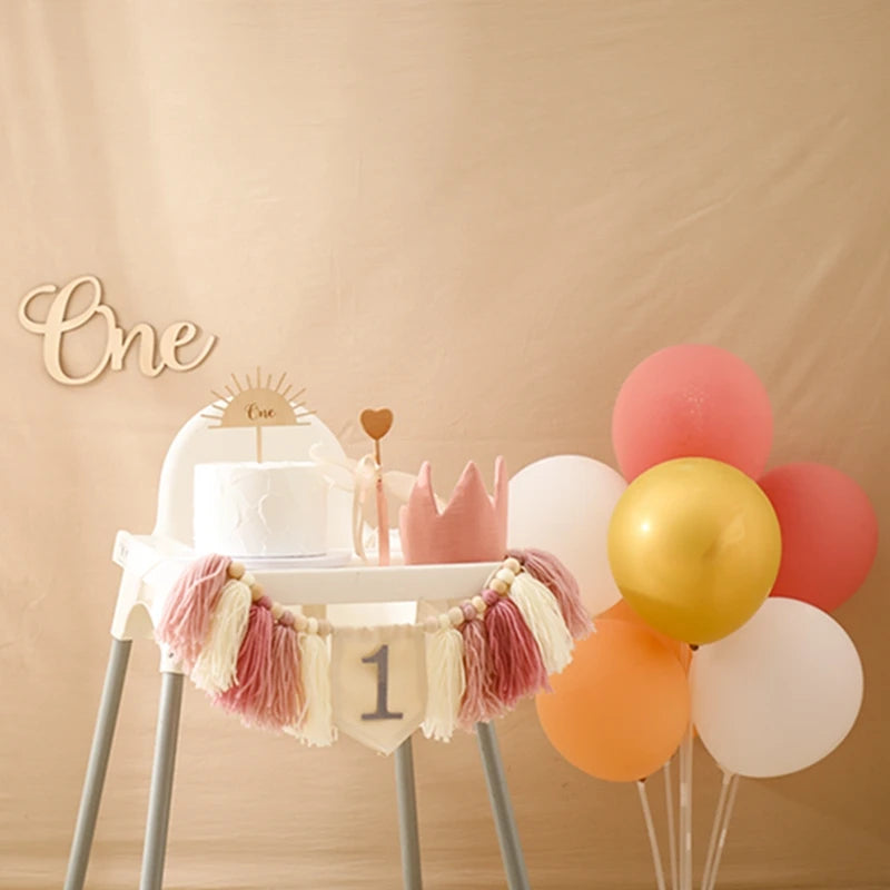 Baby Geburtstag Fransen Banner & Fotorequisite – 1. 2. 3. Geburtstag | Meilenstein Deko Set