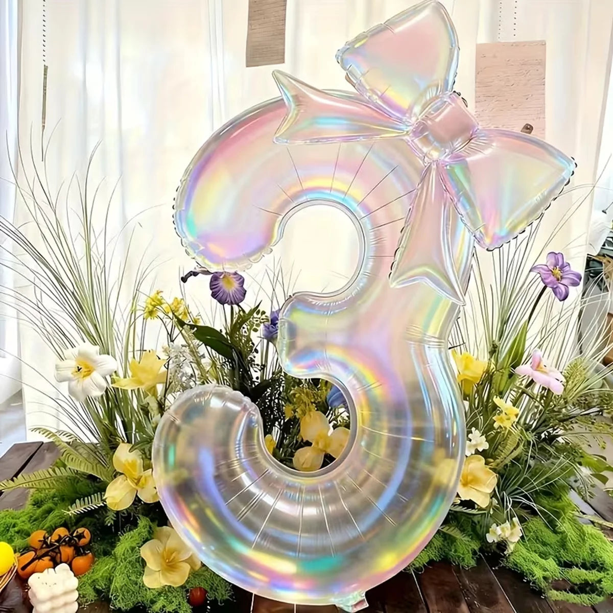 2er-Set Transparente Zahlenballons 0–9 mit Schleife – Geburtstag & Party Deko