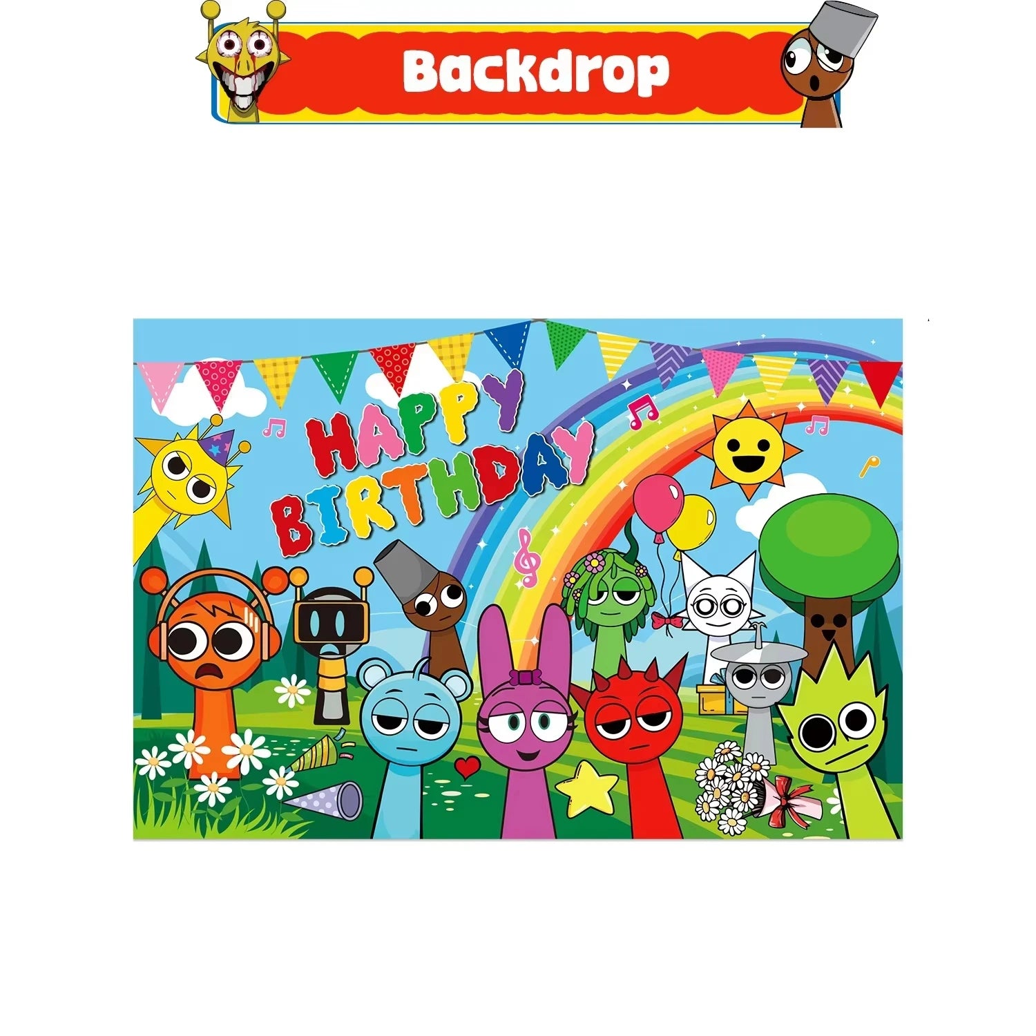 New Sprunki Birthday Party Decoration Balloons Set Kids Boys Favors Birthday Party Supplies IncredibES Tableware for Baby Shower