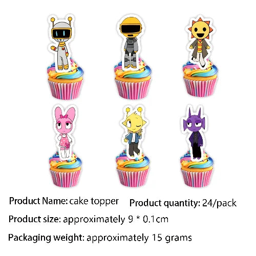 Sprunki Birthday Party Decorations Balloons Backdrop Banners Tableware Set Tablecloth Cups Plates Straws Kids Party Supplies