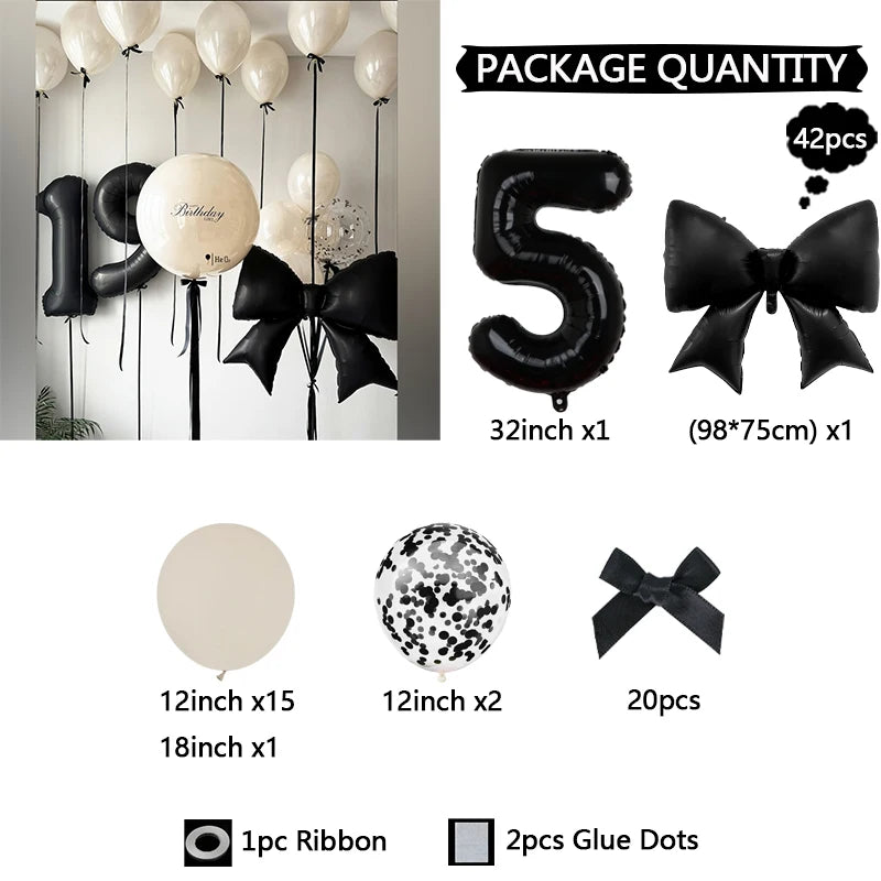 Schleifenballon Set 32 Zoll – Latexballons mit Schleife für Geburtstag, Hochzeit & Babyparty
