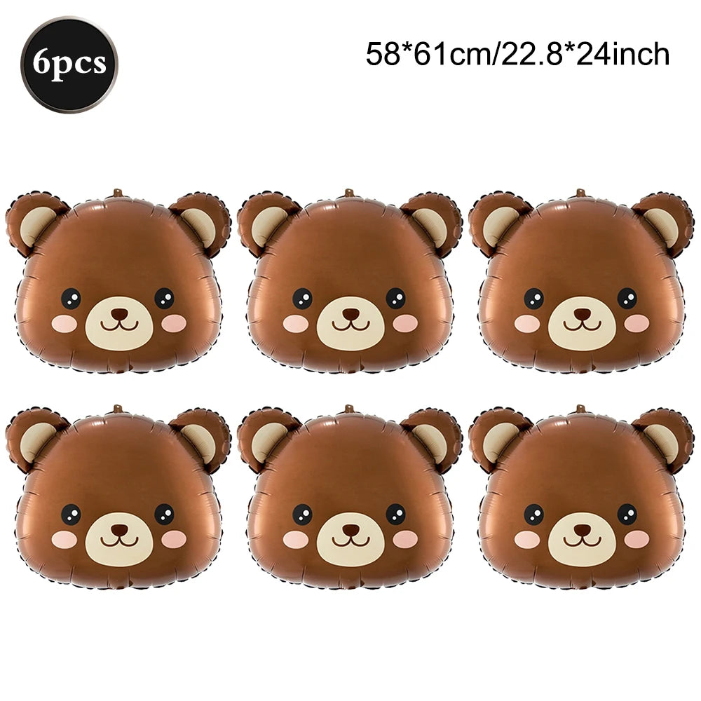 Teddybär Folienballon Set – Süßer Cartoon Bär in Rosa & Creme | Kindergeburtstag & Babyparty
