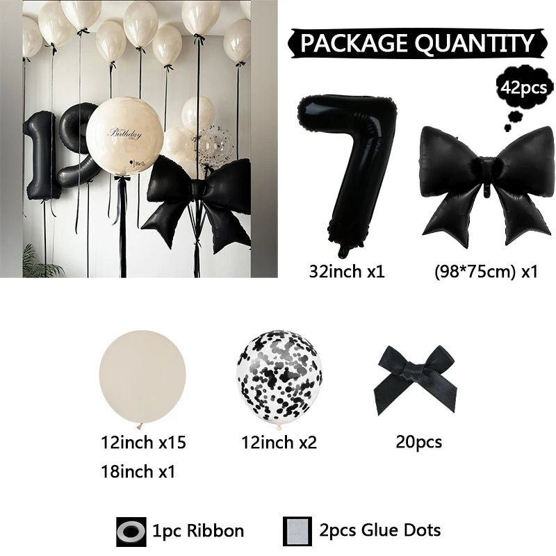 Schleifenballon Set 32 Zoll – Latexballons mit Schleife für Geburtstag, Hochzeit & Babyparty