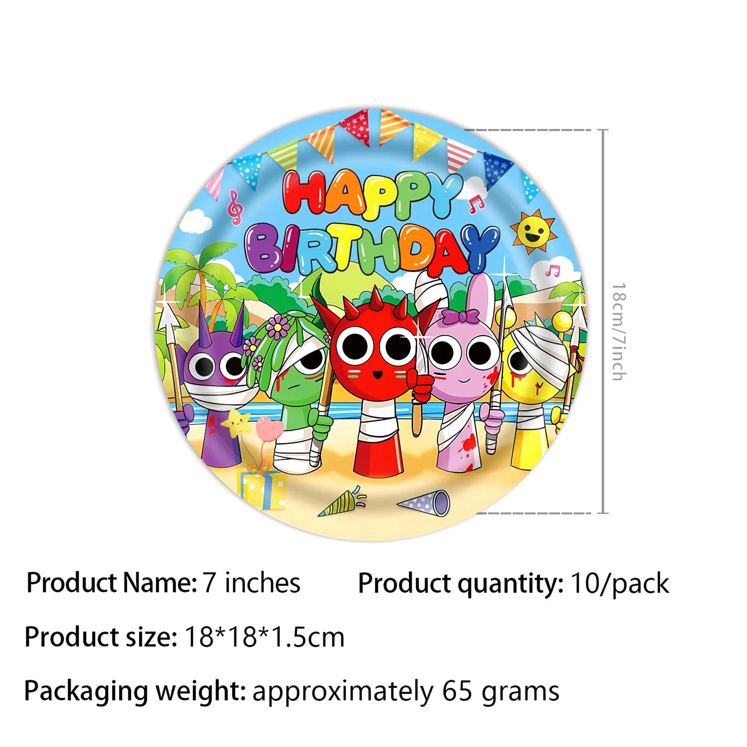 New Sprunki Birthday Party Decoration Balloons Set Kids Boys Favors Birthday Party Supplies IncredibES Tableware for Baby Shower