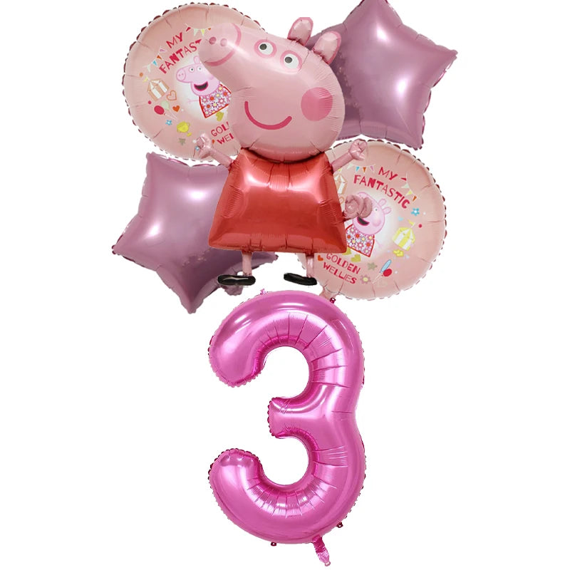 Peppa Pig Children Birthday Decorations Party Balloons Kawaii Cartoon Party Supplies Baby Shower Decorations Gender Reveal