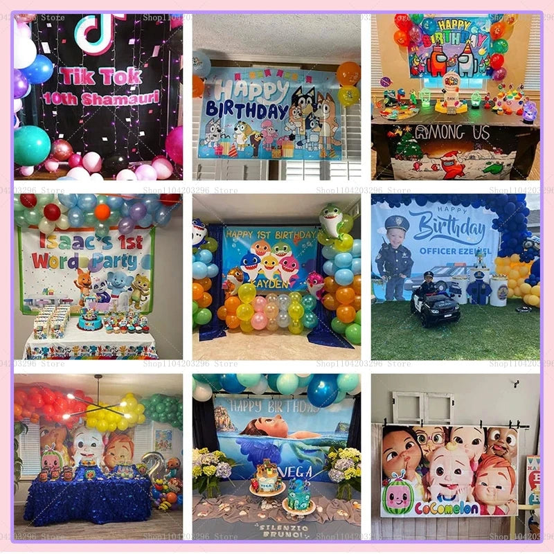 1pc Emergency Vehicle Birthday Backdrop Boy Birthday Party Photography Backdrop Party Decoration Photo Photography Studio Props