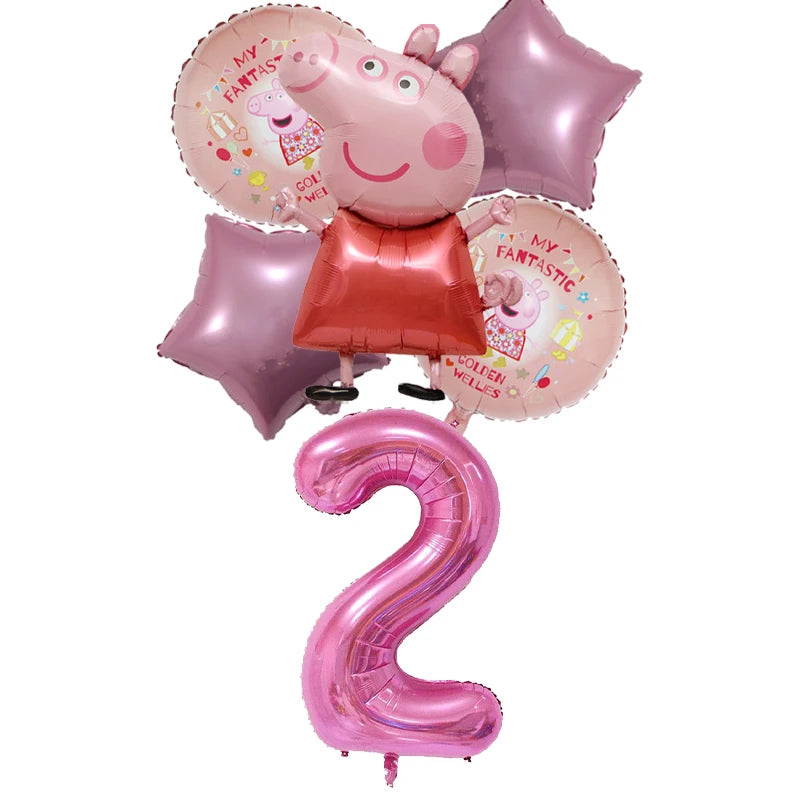 Peppa Pig Children Birthday Decorations Party Balloons Kawaii Cartoon Party Supplies Baby Shower Decorations Gender Reveal