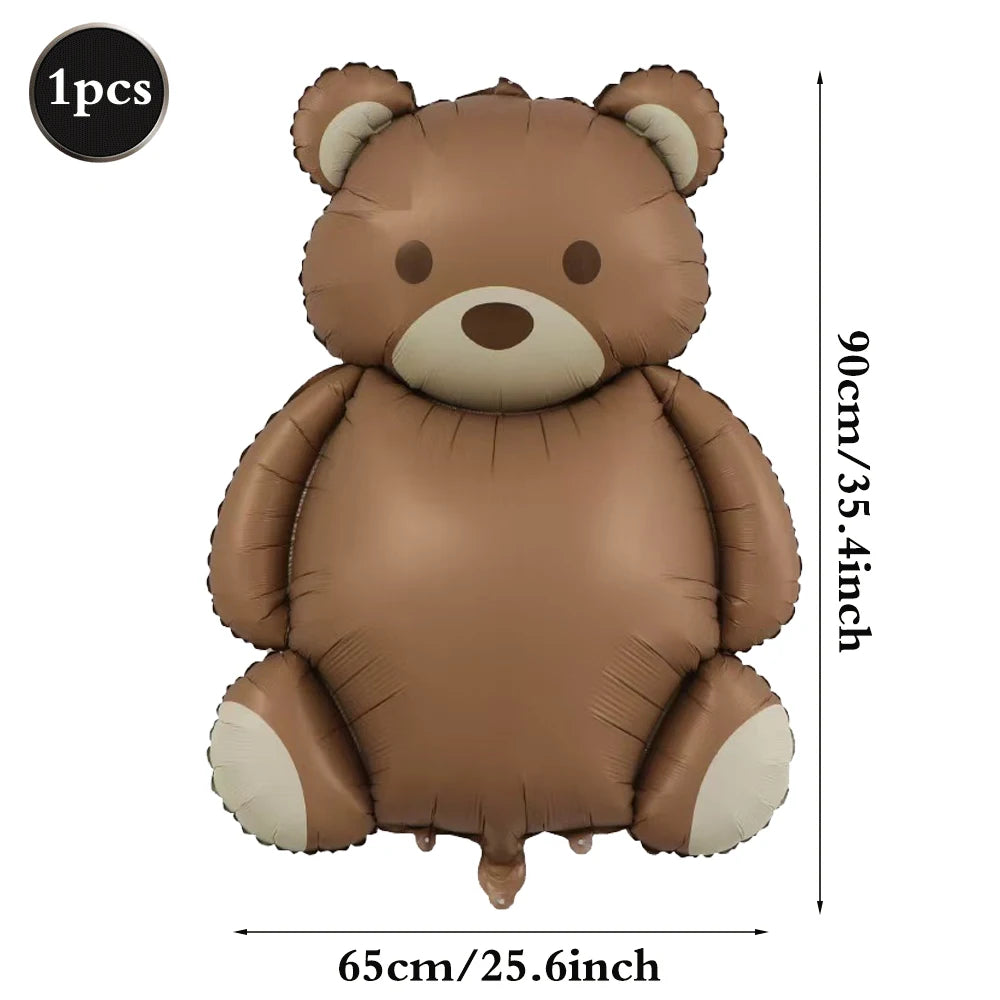 Teddybär Folienballon Set – Süßer Cartoon Bär in Rosa & Creme | Kindergeburtstag & Babyparty